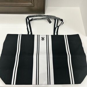 Black and White Striped Tote Bag